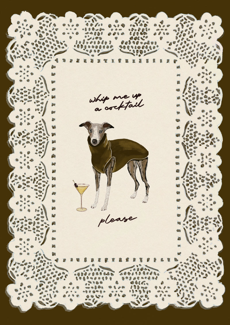 Whip Me Up A Cocktail - Whippet Print