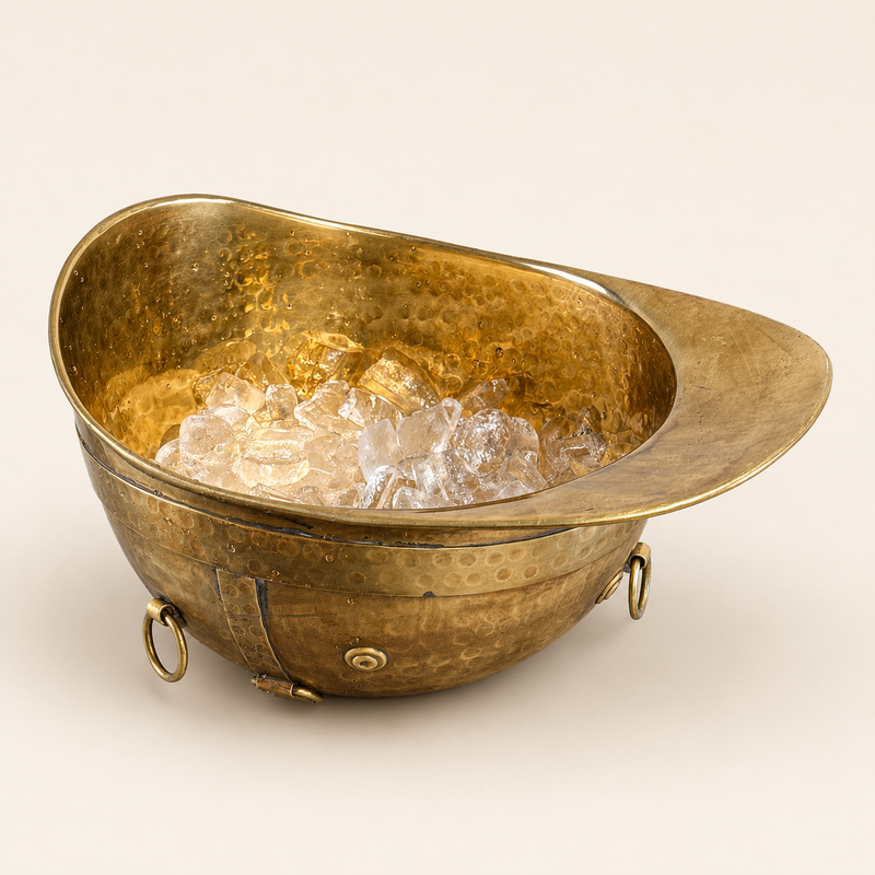 Polo Helmet Solid Antique Brass Champagne Ice Bucket | Wine Cooler