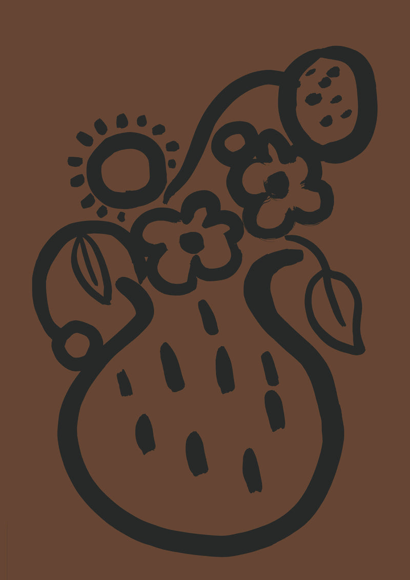 Vase print - Chocolate + Black