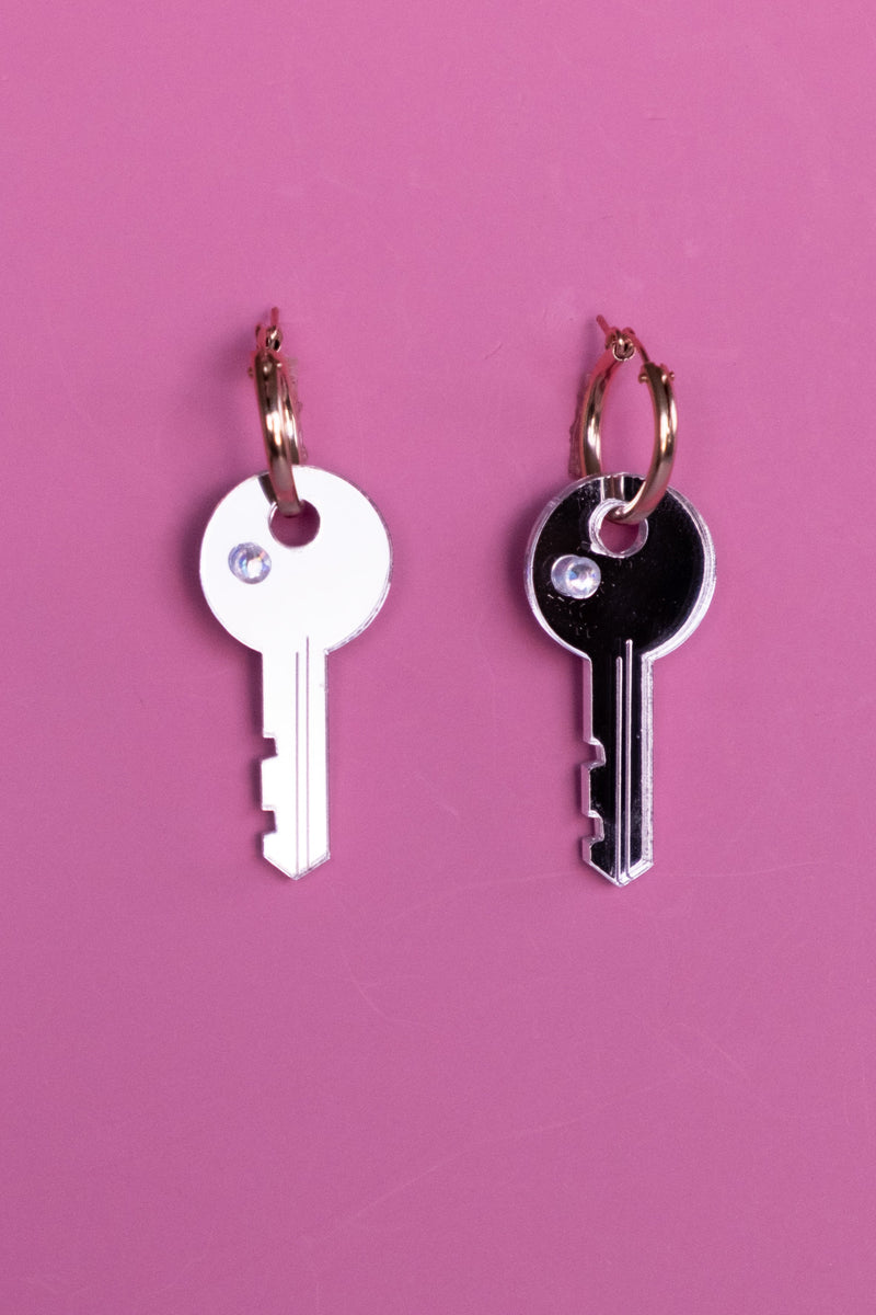 Key Hoop Earrings