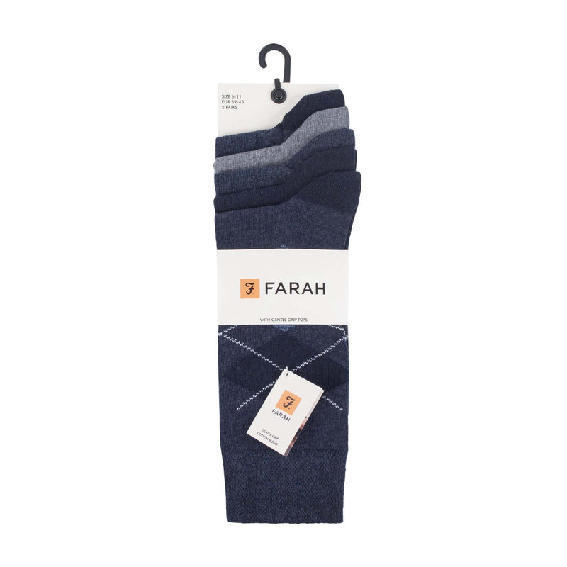 5 Pack Mens Patterned Cotton Dress Socks