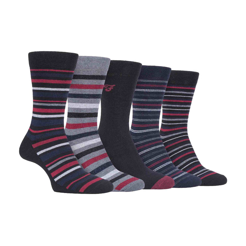5 Pack Mens Patterned Cotton Dress Socks