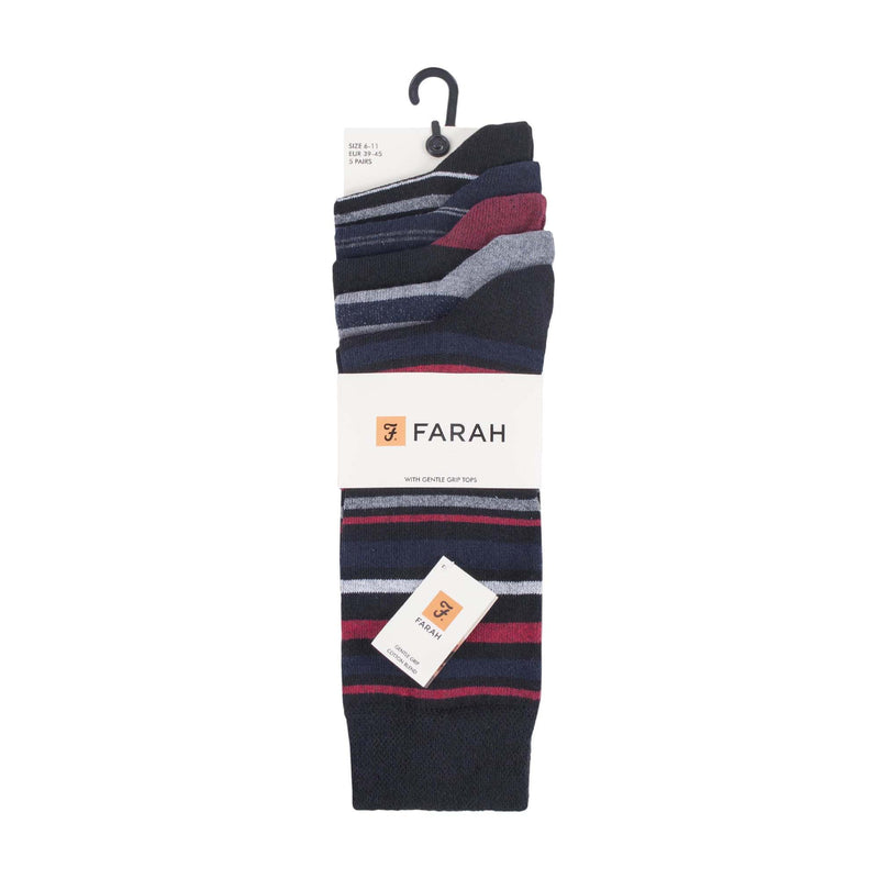 5 Pack Mens Patterned Cotton Dress Socks
