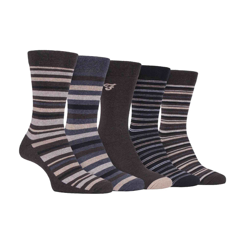 5 Pack Mens Patterned Cotton Dress Socks