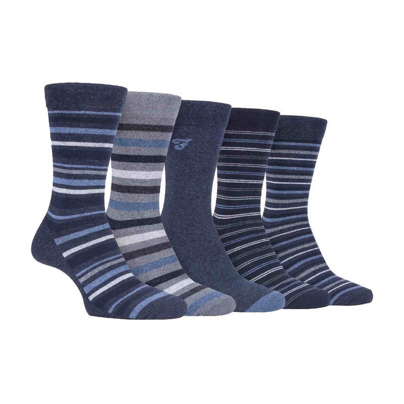 5 Pack Mens Patterned Cotton Dress Socks