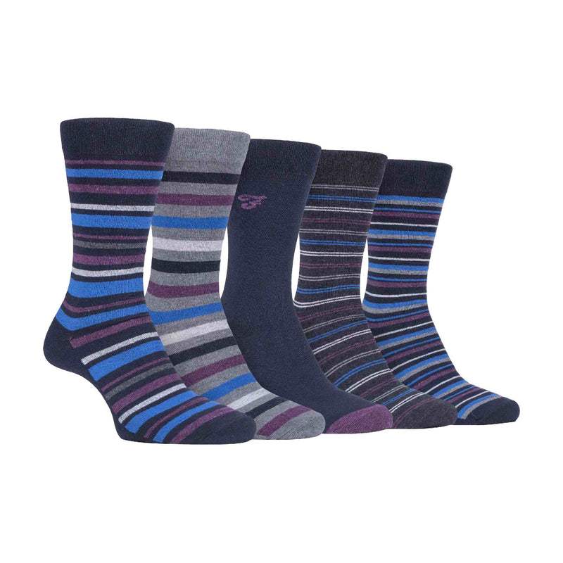 5 Pack Mens Patterned Cotton Dress Socks