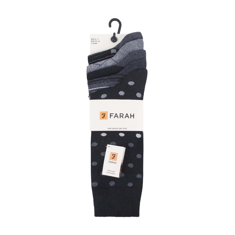 5 Pack Mens Patterned Cotton Dress Socks