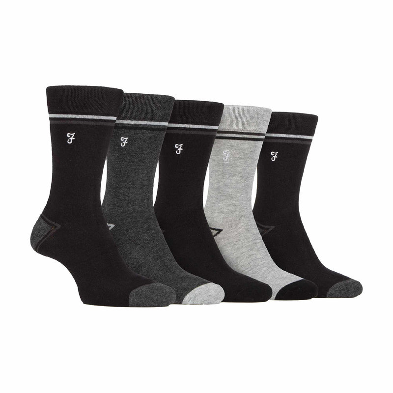 5 Pack Mens Bamboo Bright Striped Patterned Socks