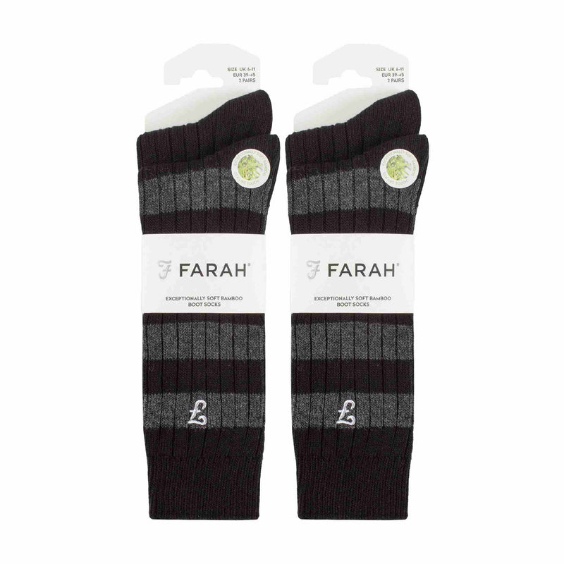 4 Pack Mens Soft Breathable Bamboo Striped Boot Socks