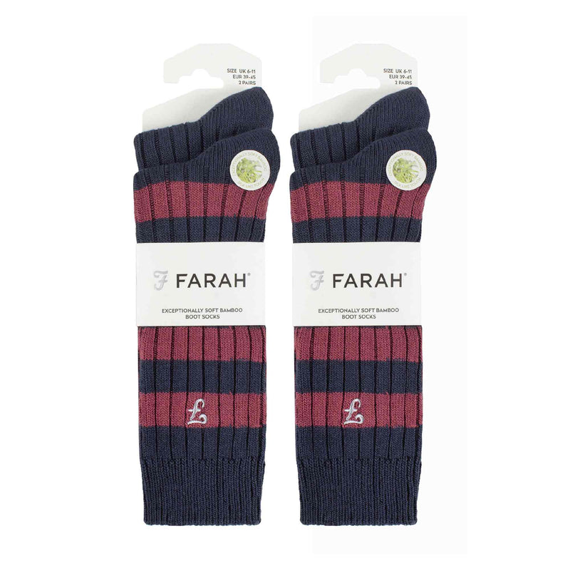 4 Pack Mens Soft Breathable Bamboo Striped Boot Socks