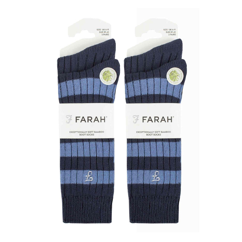 4 Pack Mens Soft Breathable Bamboo Striped Boot Socks