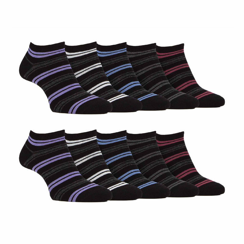 10 Pack Mens Breathable Bamboo Plain Trainer Socks