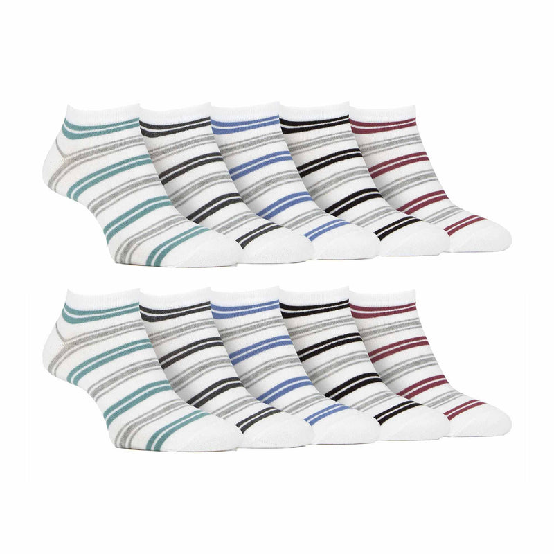 10 Pack Mens Breathable Bamboo Plain Trainer Socks