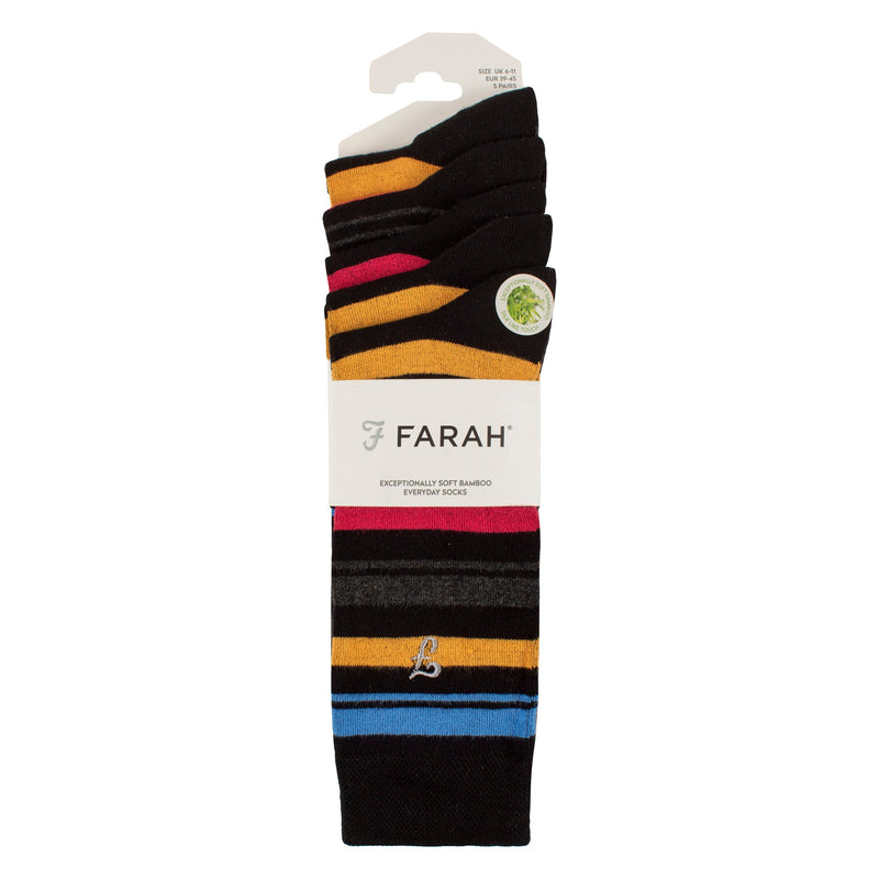 5 Pack Mens Bamboo Patterned Socks - Soft Breathable Stylish Everyday Comfort
