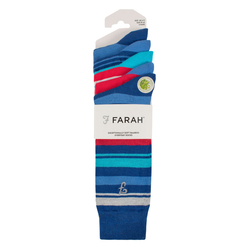 5 Pack Mens Bamboo Patterned Socks - Soft Breathable Stylish Everyday Comfort