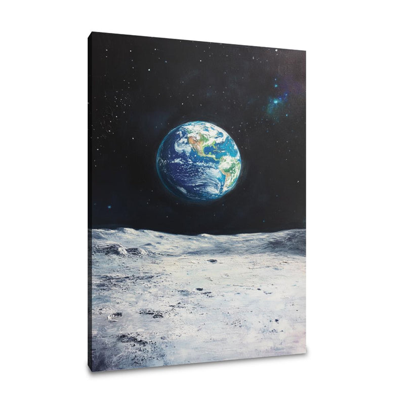 Earthrise Over Moon Canvas
