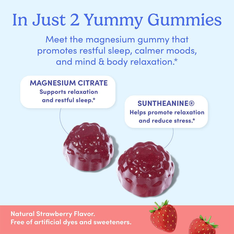 FIRST DAY Magnesium for Kids Gummies – Sleep & Relaxation Support, No Melatonin, Strawberry