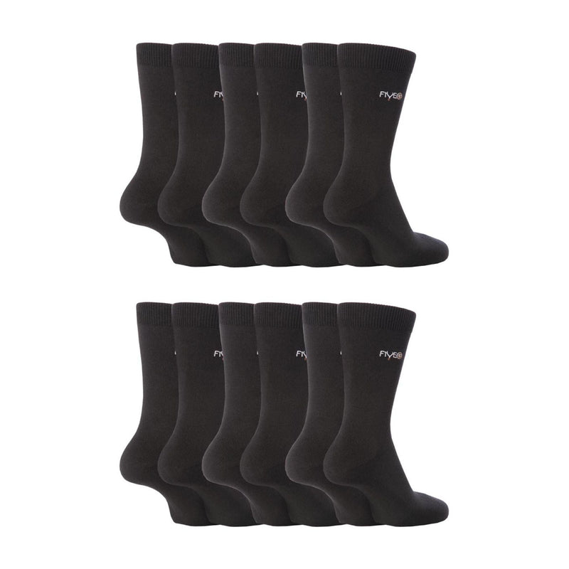 12 Pairs Mens Fairtrade Cotton Socks | Breathable Casual Plain Dress Socks