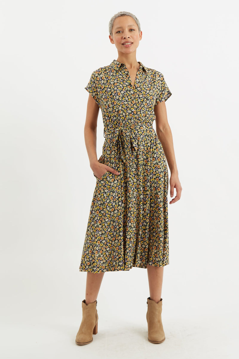 Fleur Santa Fe Floral Midi Shirt Dress