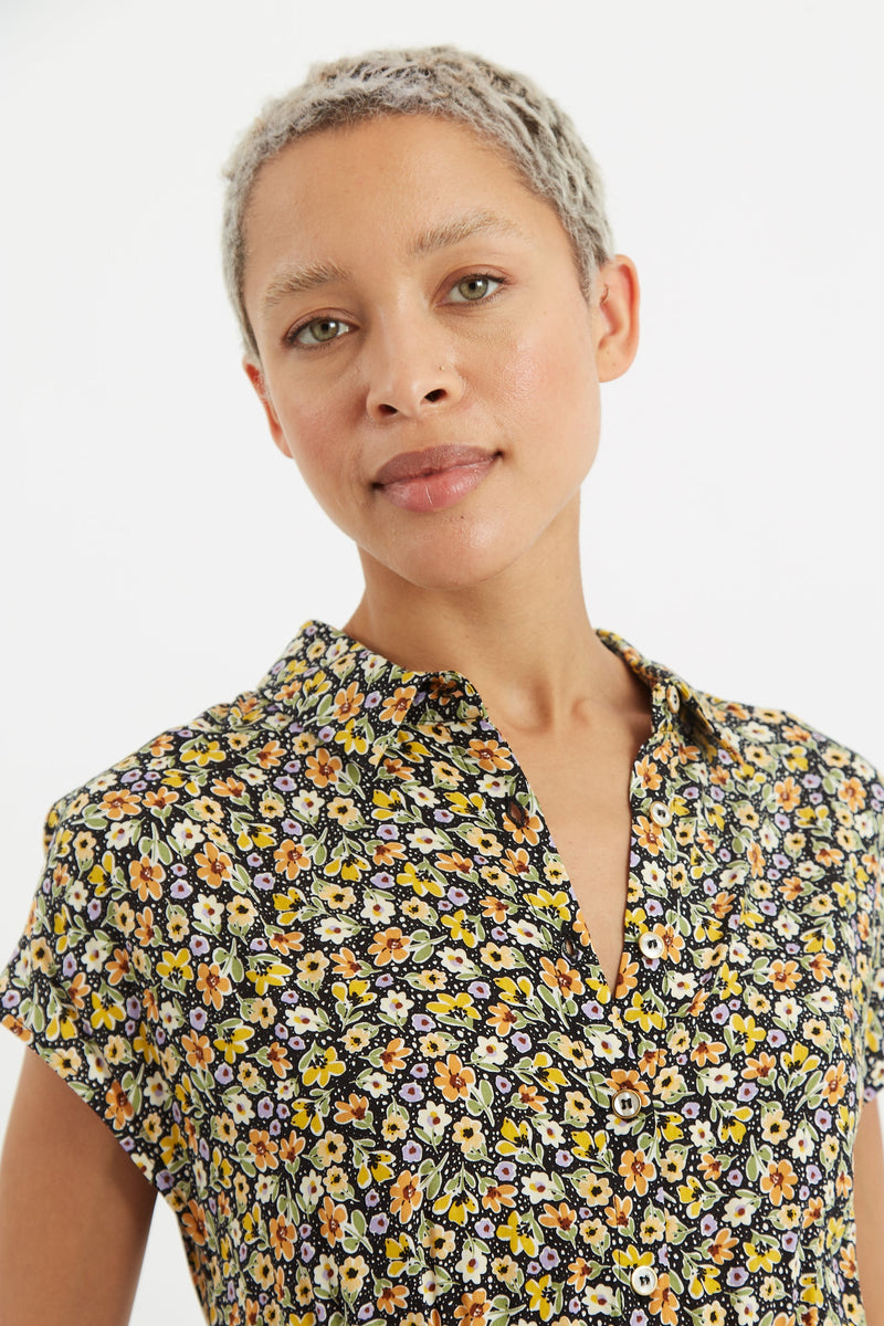 Fleur Santa Fe Floral Midi Shirt Dress