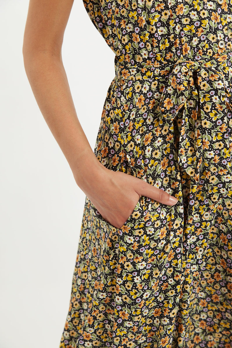 Fleur Santa Fe Floral Midi Shirt Dress