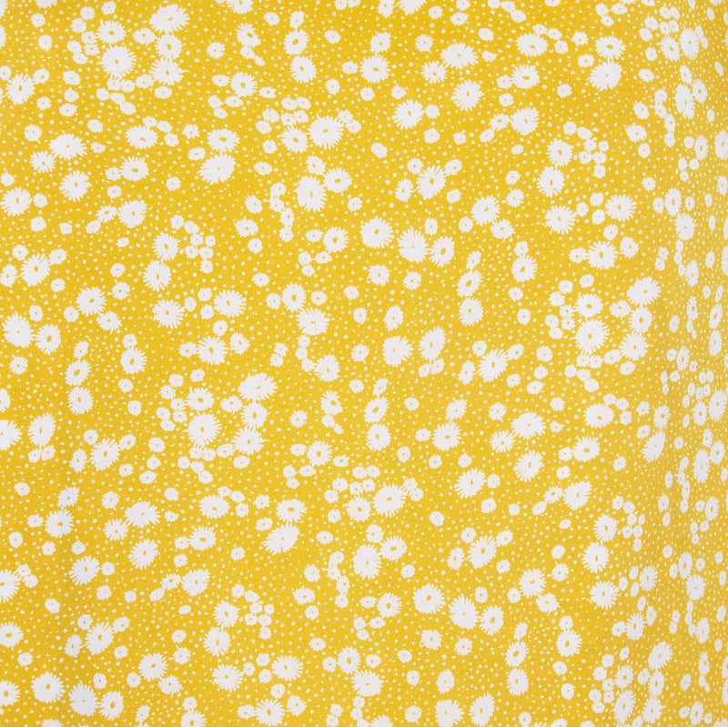 Corina Flower Dot Print Midi Tea Dress - Mustard