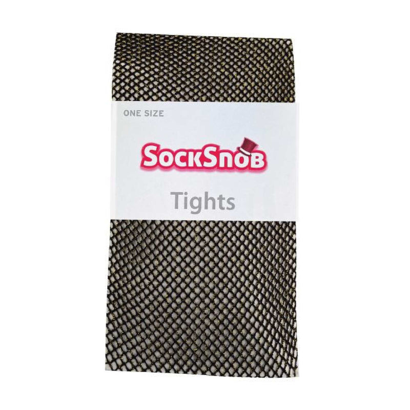 1 Pack Ladies Fishnet Tights with Glitter Effect