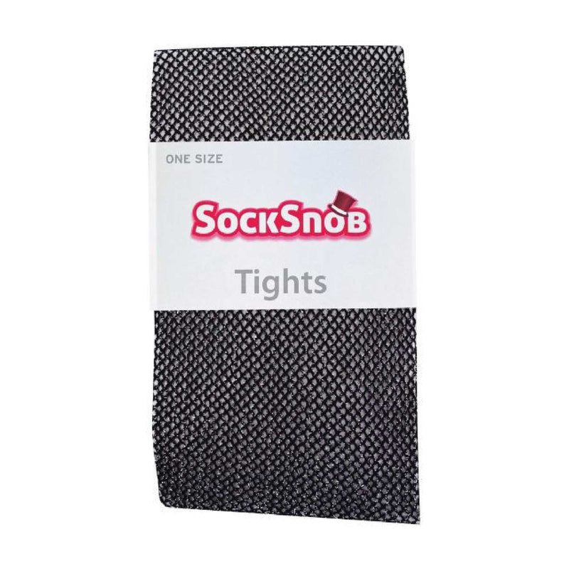 1 Pack Ladies Fishnet Tights with Glitter Effect