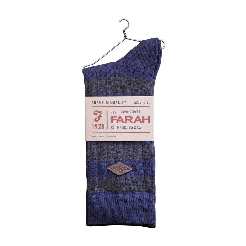 2 Pack Mens Cotton Patterned Striped Ribbed Boot Socks