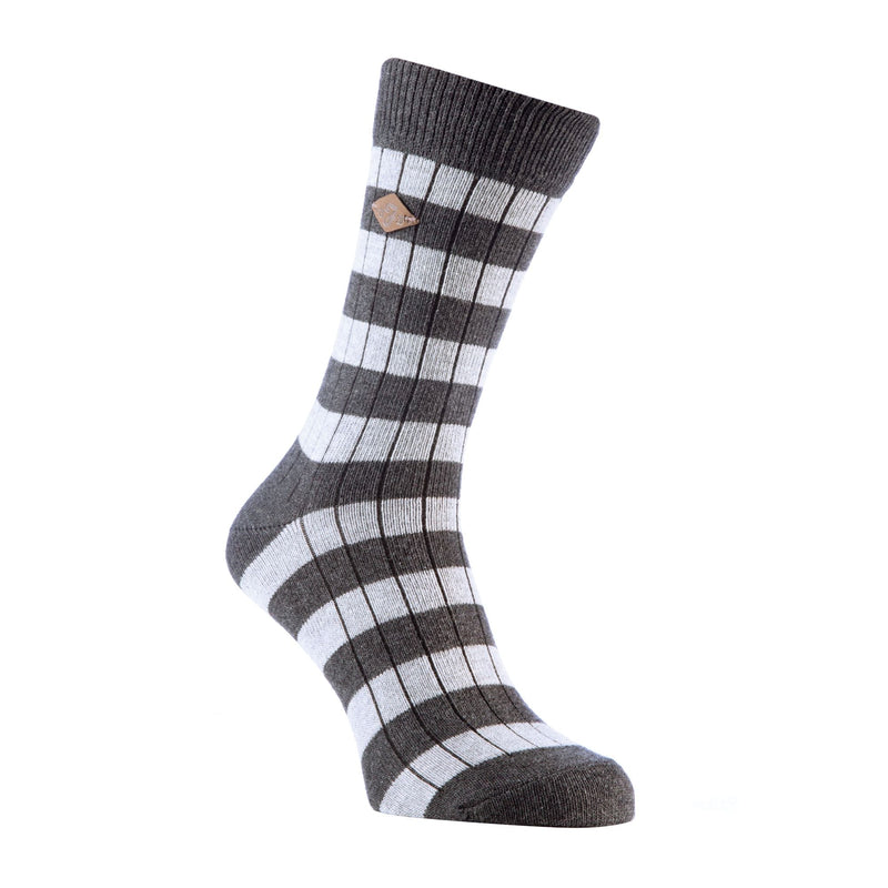 2 Pack Mens Cotton Patterned Striped Ribbed Boot Socks