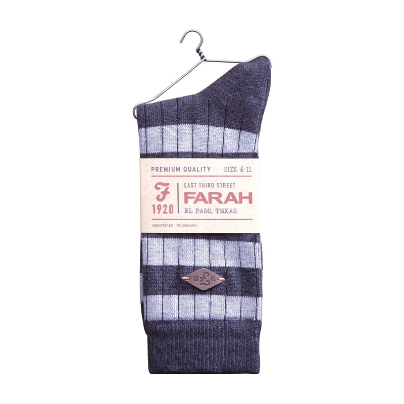 2 Pack Mens Cotton Patterned Striped Ribbed Boot Socks