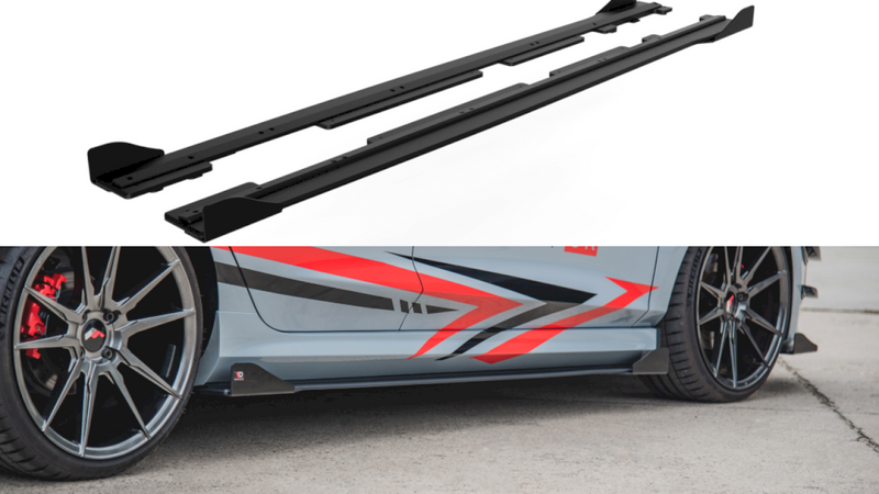 Maxton Design - STREET PRO SIDE SKIRT SPLITTERS (+FLAPS) FORD FIESTA MK8/8.5 ST/ ST LINE (2017-)