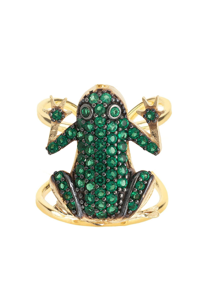 Frog Prince Cocktail Ring Adjustable Gold