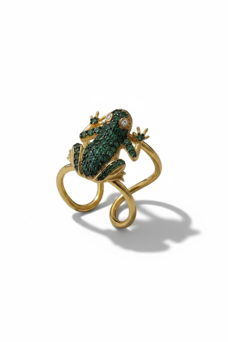 Frog Prince Cocktail Ring Adjustable Gold