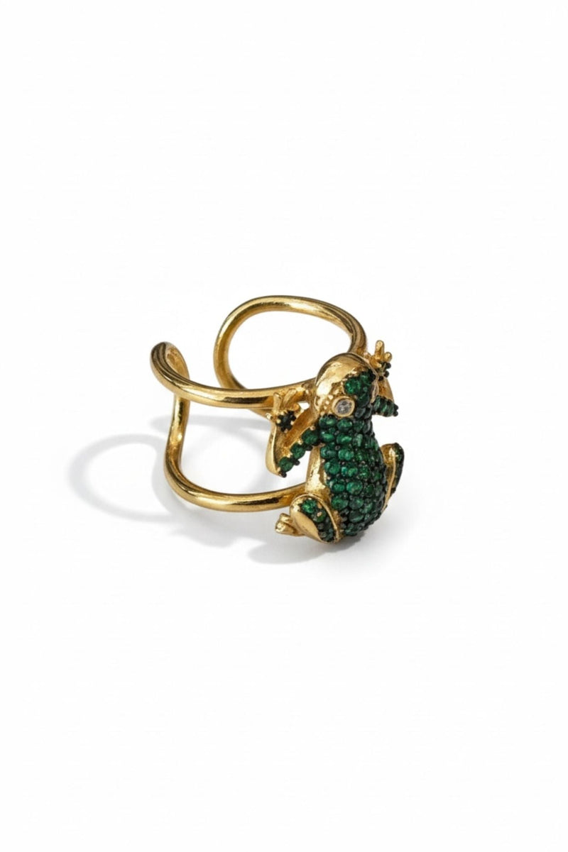 Frog Prince Cocktail Ring Adjustable Gold