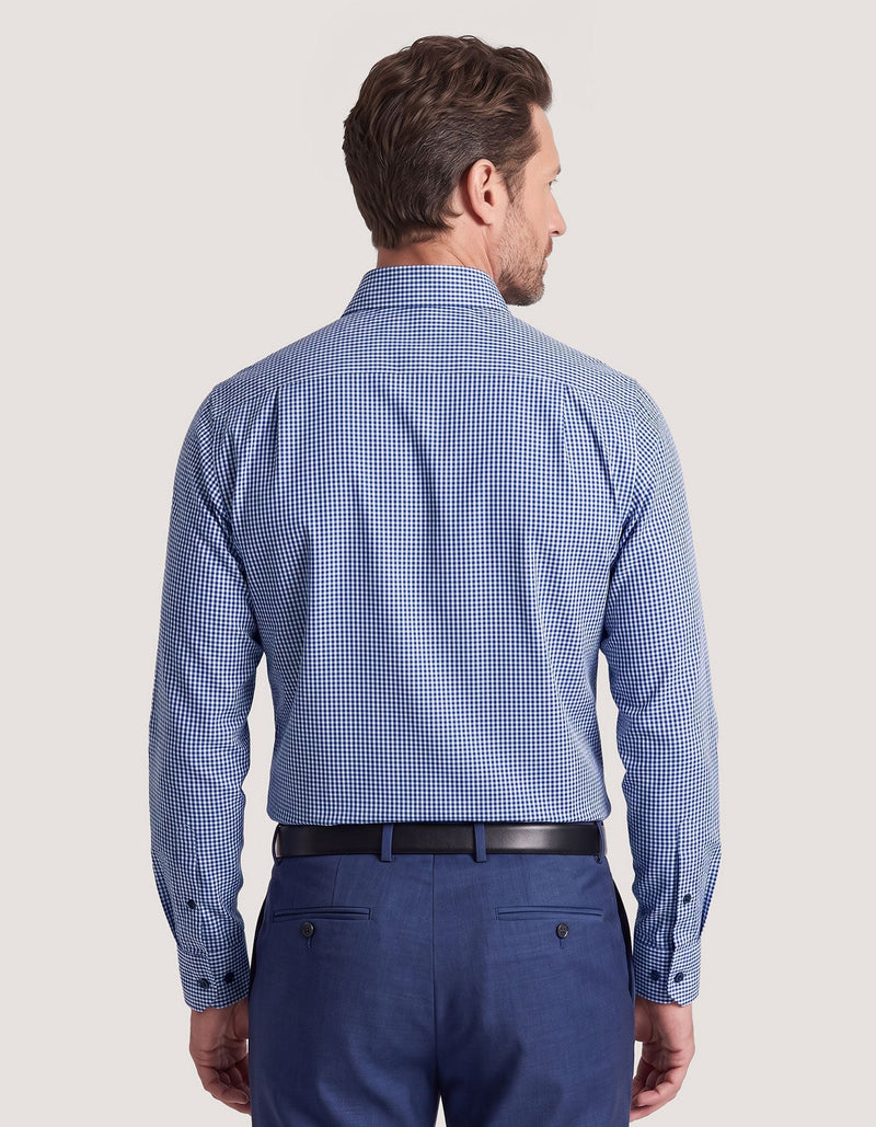 Navy Mini Check Shirt