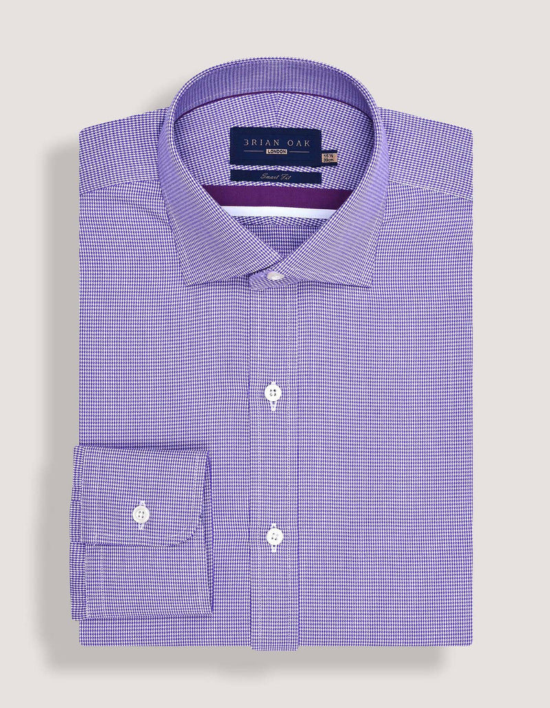 Purple Houndstooth Check Shirt