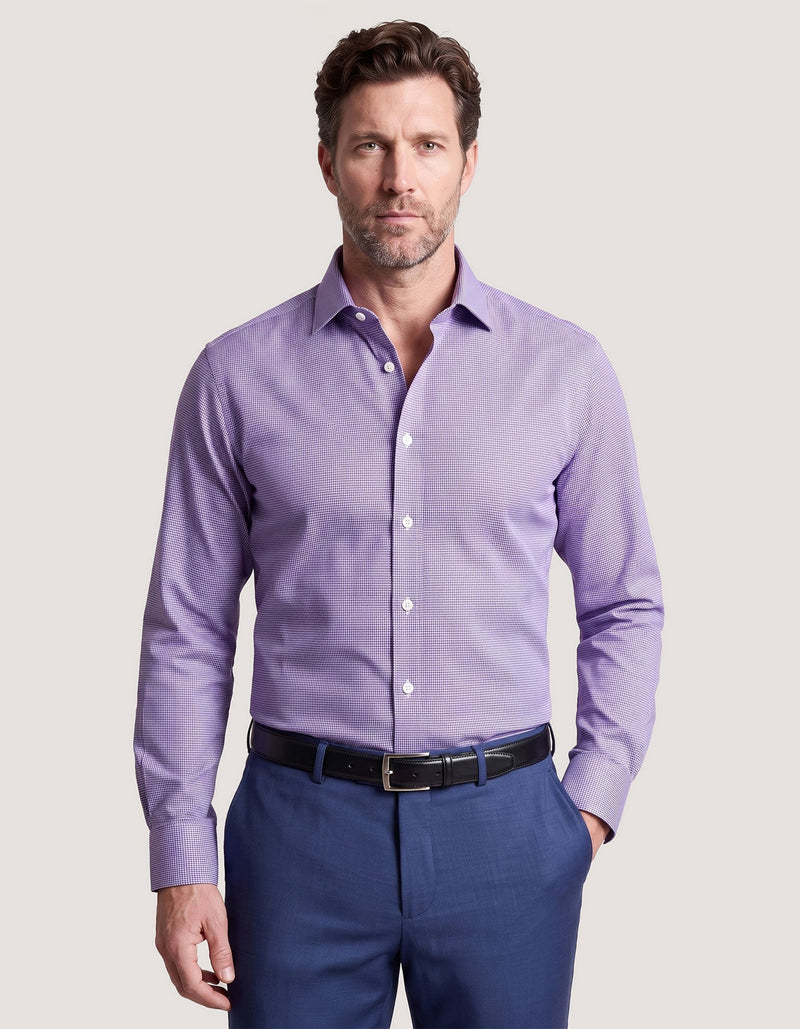 Purple Houndstooth Check Shirt