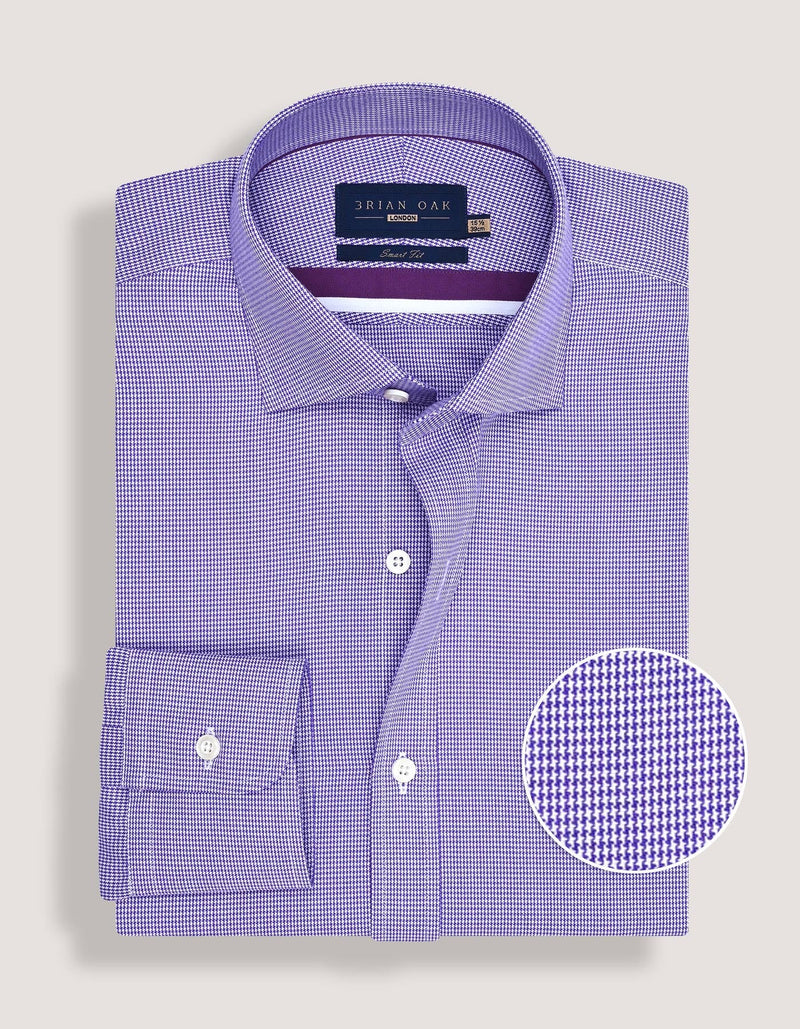 Purple Houndstooth Check Shirt
