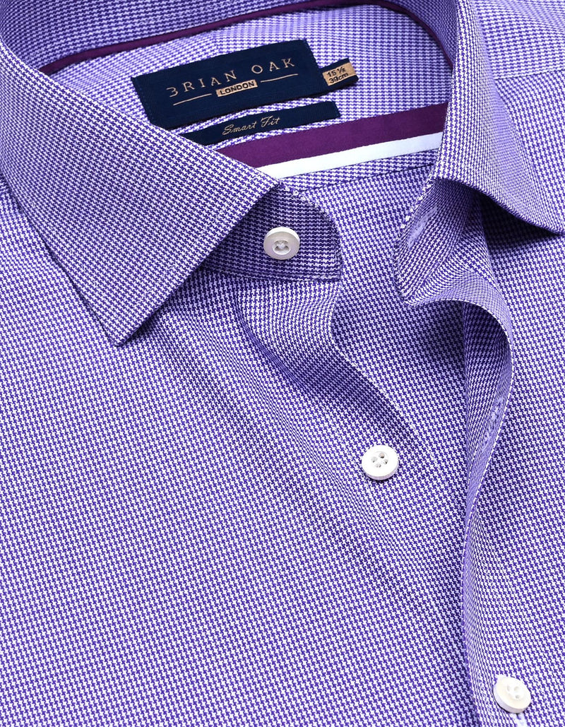 Purple Houndstooth Check Shirt