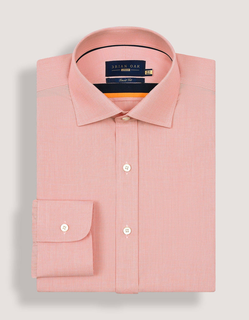Light Orange Houndstooth Check Shirt