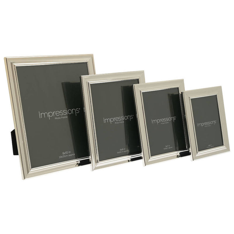 IMPRESSIONS® Silver-Plated Scalloped Photo Frame with Beaded Border – Gift Frame