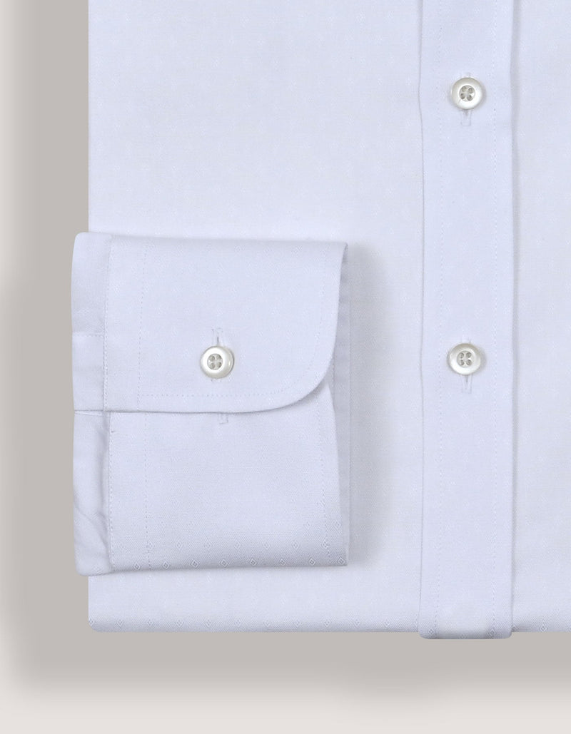 White Self Textured Dobby Shirt