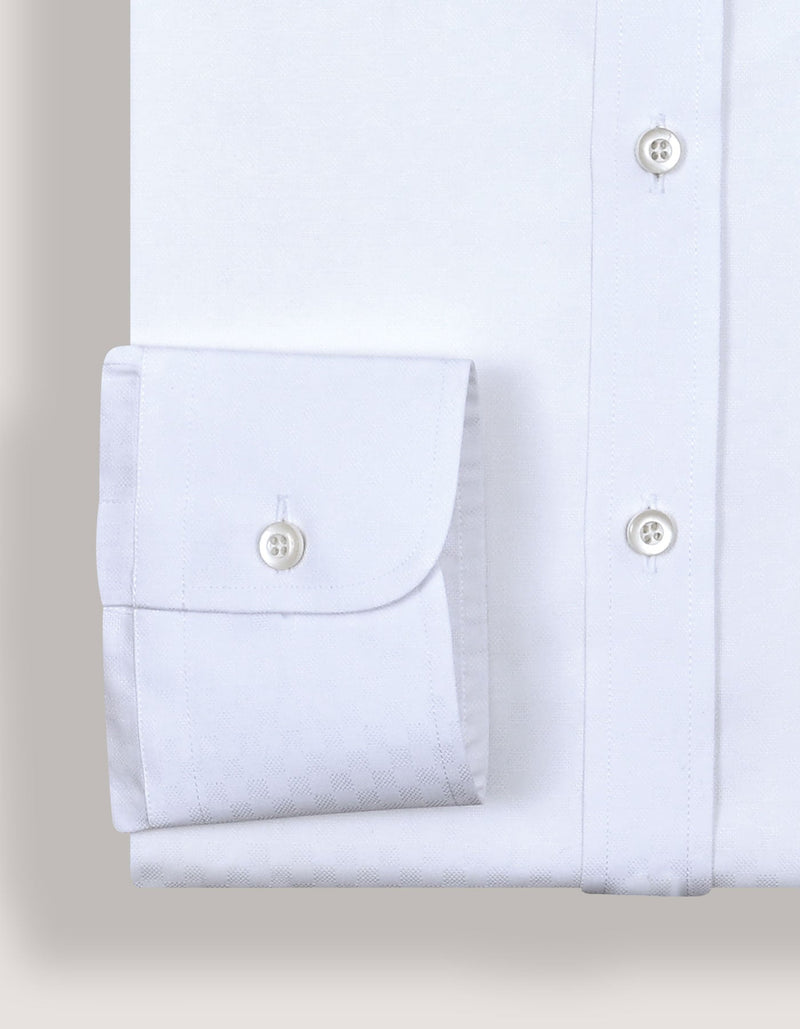 White Self Patterned Dobby Dress Shirt
