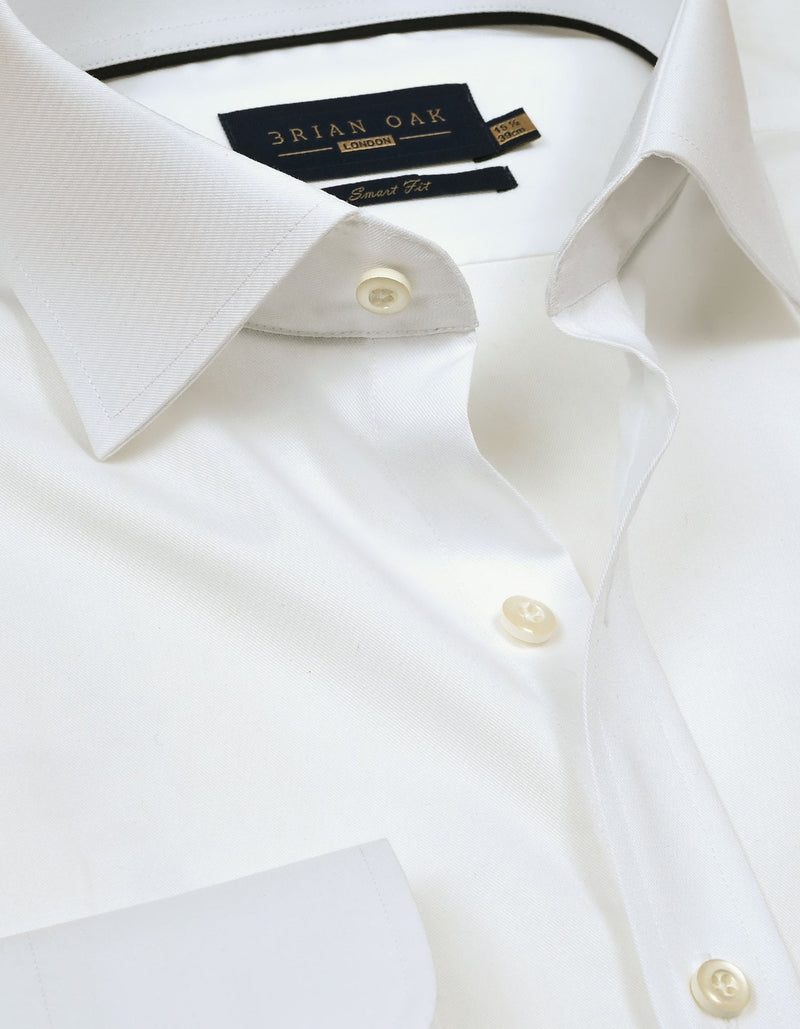 Plain White Cotton Dress Shirt