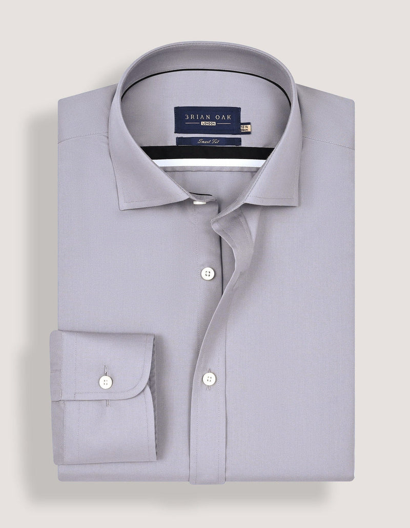 Easy Iron Grey Cotton Dress Shirt
