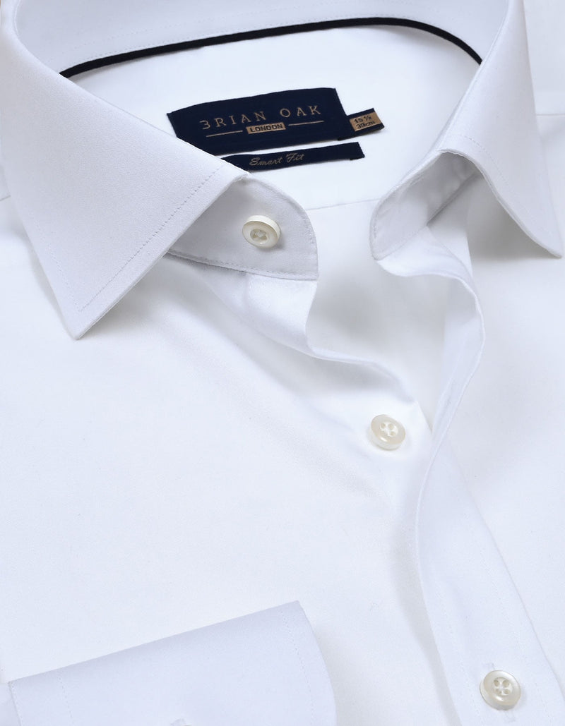Plain White Satin Dress Shirt