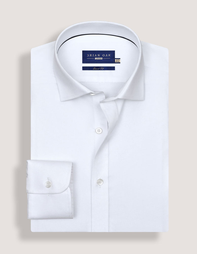 White Self Textured Formal Shirt