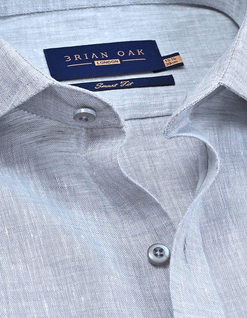 Pure Linen Shirt - Light Grey