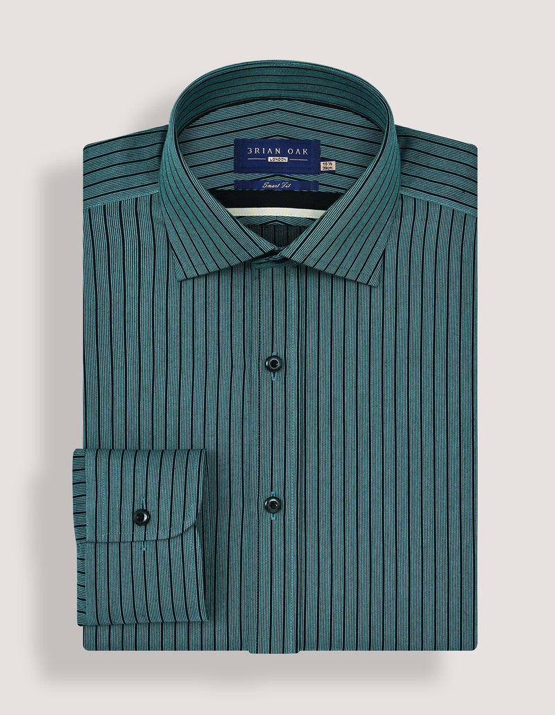 Sea Green Striped Dobby Shirt